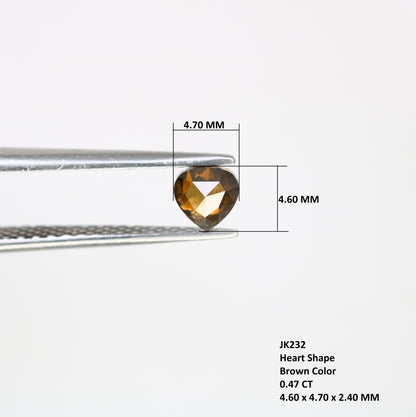 0.47 Ct 4.6 MM Heart Shape Fancy Brown Color Loose Diamond For Diamond Pendant - JayKrishna Diamond