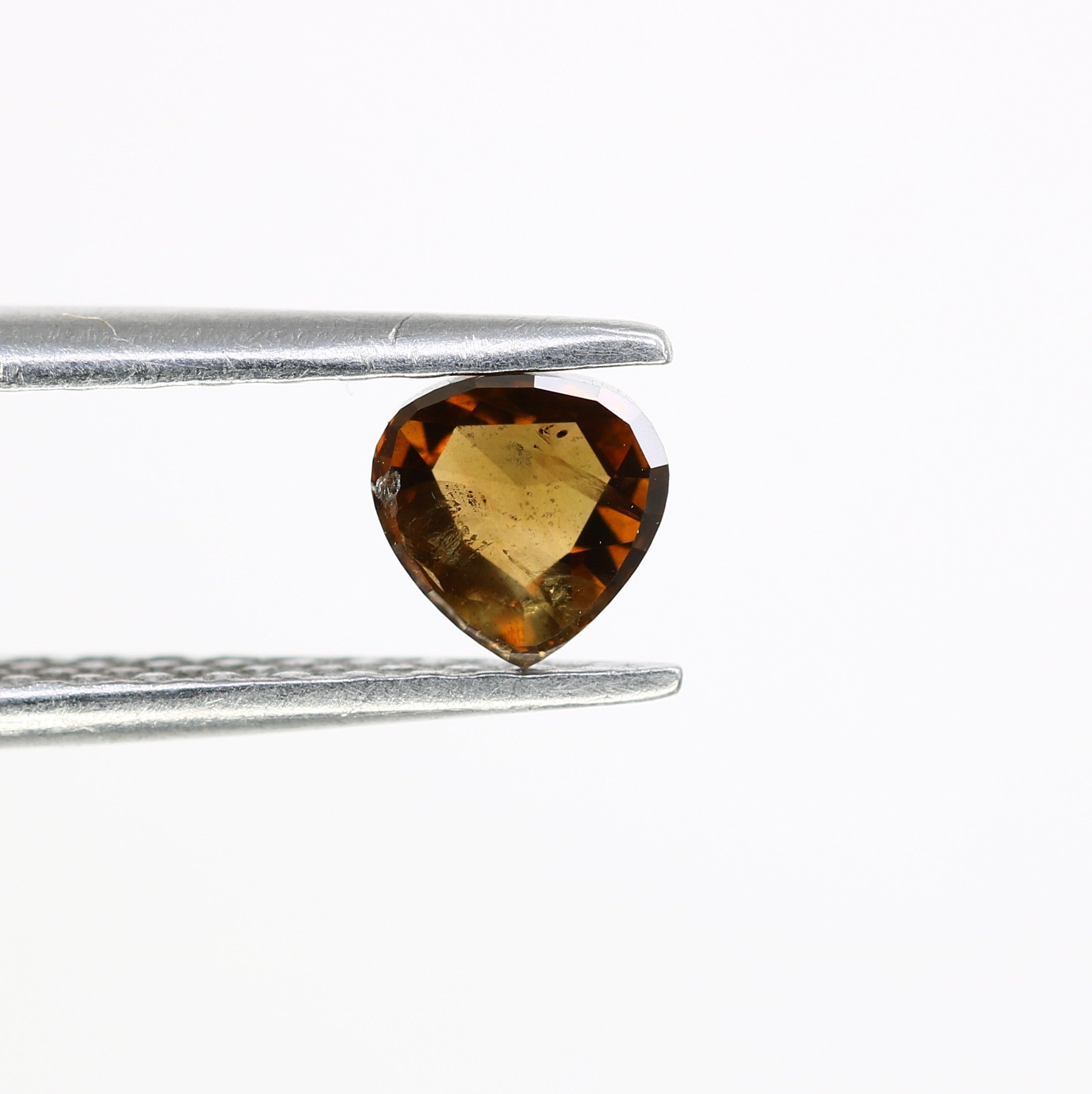 0.47 Ct 4.6 MM Heart Shape Fancy Brown Color Loose Diamond For Diamond Pendant