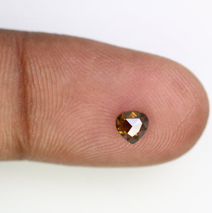 0.47 Ct 4.6 MM Heart Shape Fancy Brown Color Loose Diamond For Diamond Pendant - JayKrishna Diamond