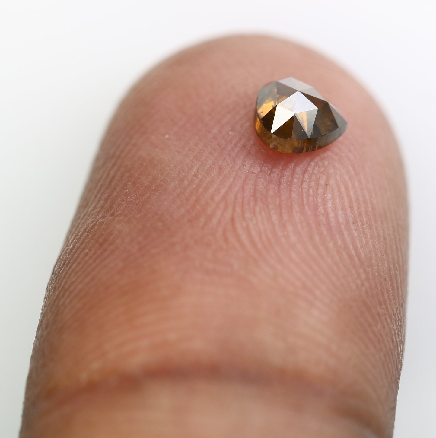 0.47 Ct 4.6 MM Heart Shape Fancy Brown Color Loose Diamond For Diamond Pendant - JayKrishna Diamond