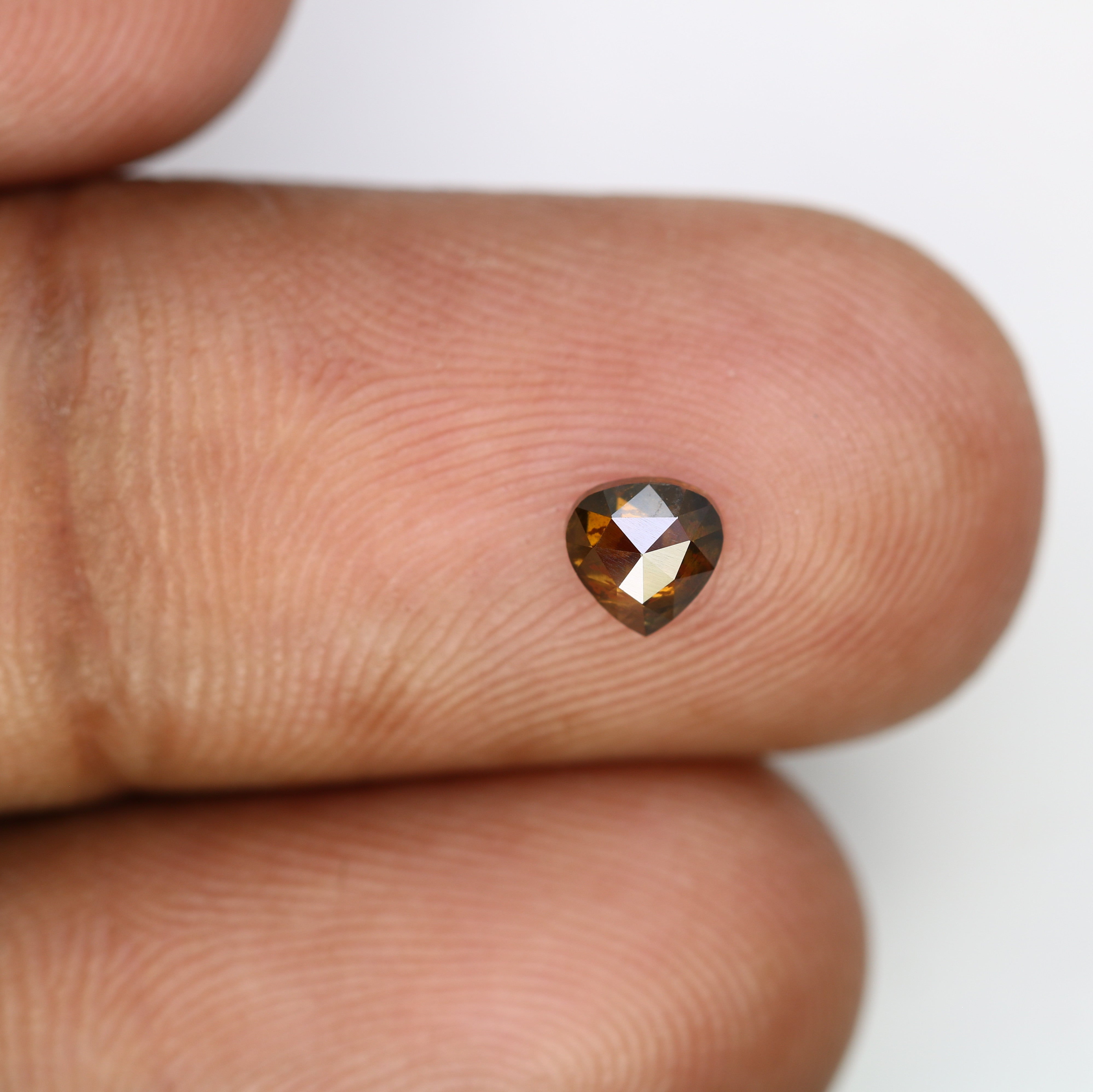 0.47 Ct 4.6 MM Heart Shape Fancy Brown Color Loose Diamond For Diamond Pendant