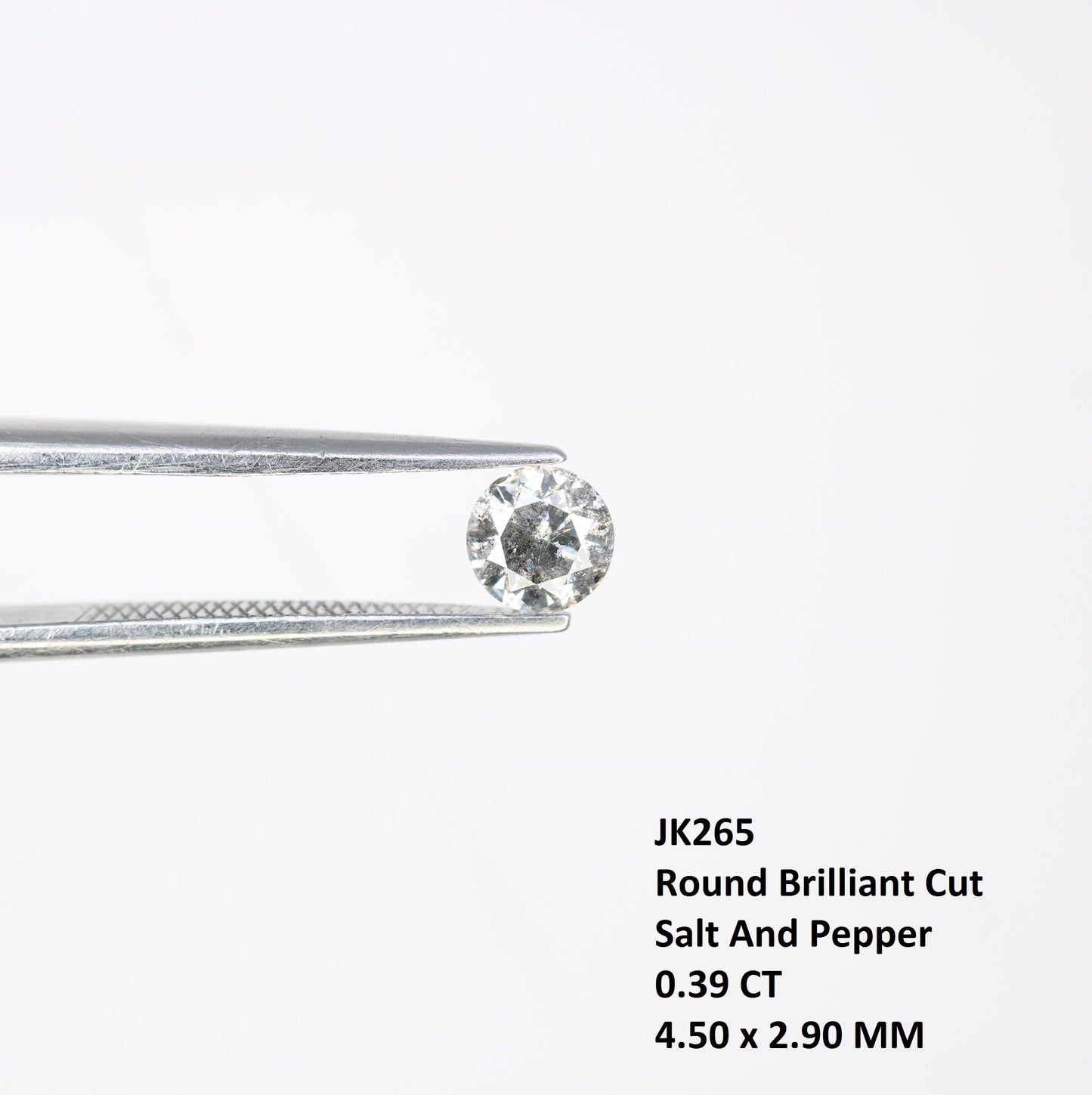 0.39 CT 4.50 x 2.90 MM Brilliant Cut Round Salt and Pepper Loose Diamond for Custom Engagement Rings, Unique Fine Jewelry & Ethical Bridal Jewelry - JayKrishna Diamond