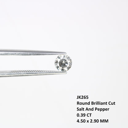 0.39 CT 4.50 x 2.90 MM Brilliant Cut Round Salt and Pepper Loose Diamond for Custom Engagement Rings, Unique Fine Jewelry & Ethical Bridal Jewelry - JayKrishna Diamond