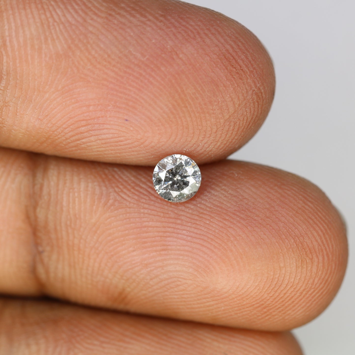 0.39 CT 4.50 x 2.90 MM Brilliant Cut Round Salt And Pepper Loose Diamond For Engagement Ring