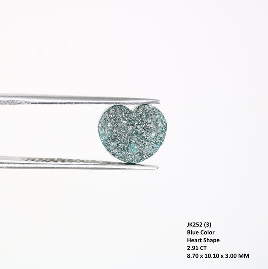 2.91 Carat Blue Fancy Heart Shaped Rough Diamond For Wedding Ring