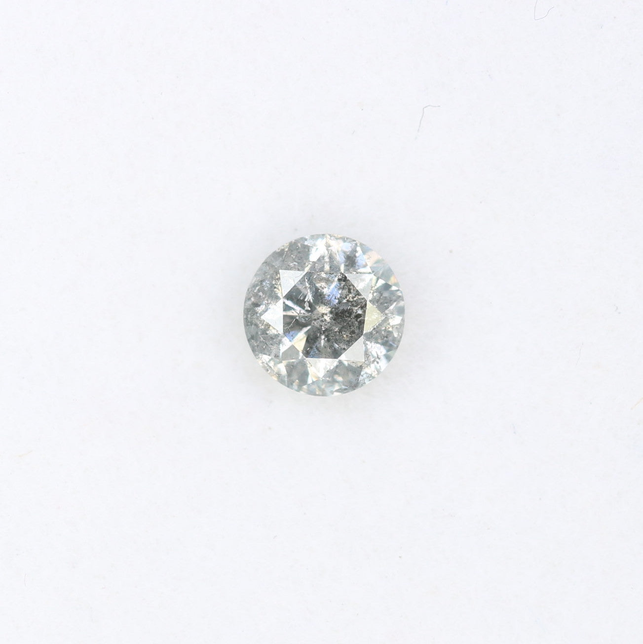 0.39 CT 4.50 x 2.90 MM Brilliant Cut Round Salt And Pepper Loose Diamond For Engagement Ring