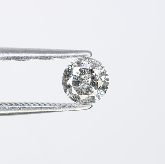 0.42 CT 4.80 x 2.90 MM Round Brilliant Cut Salt And Pepper Loose Diamond For Engagement Ring