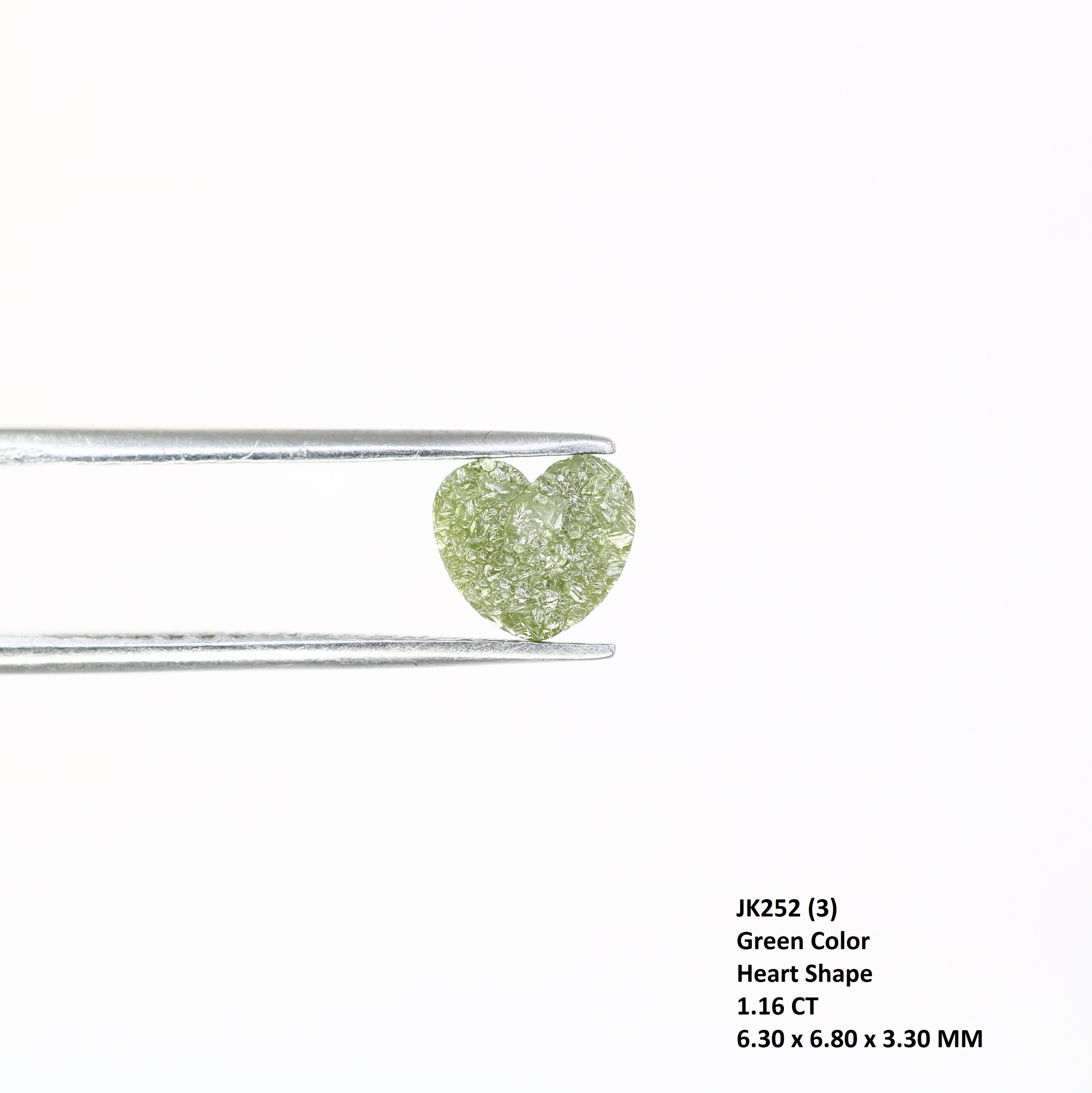 1.16 Carat Green Color Loose Fancy Heart Shape Diamond For Wedding Ring