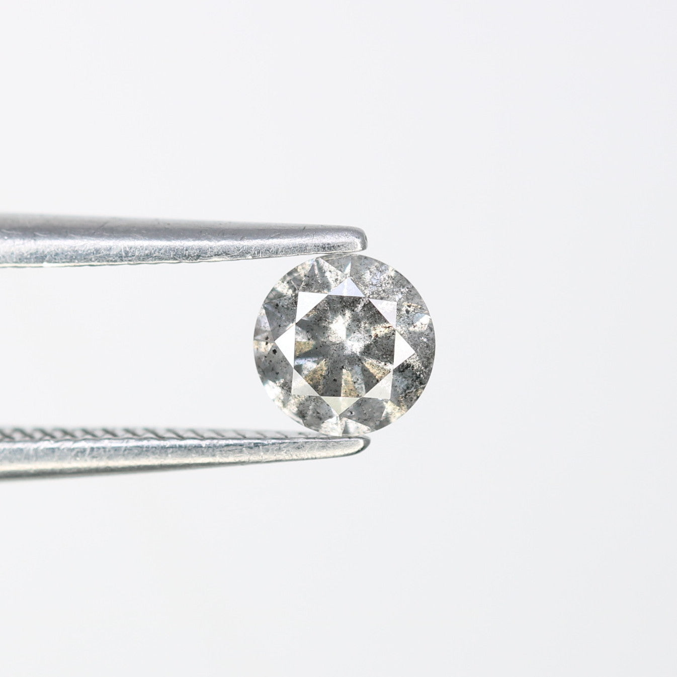 0.42 CT 4.60 x 2.90 MM Brilliant Cut Salt And Pepper Loose Natural Round Diamond For Engagement Ring