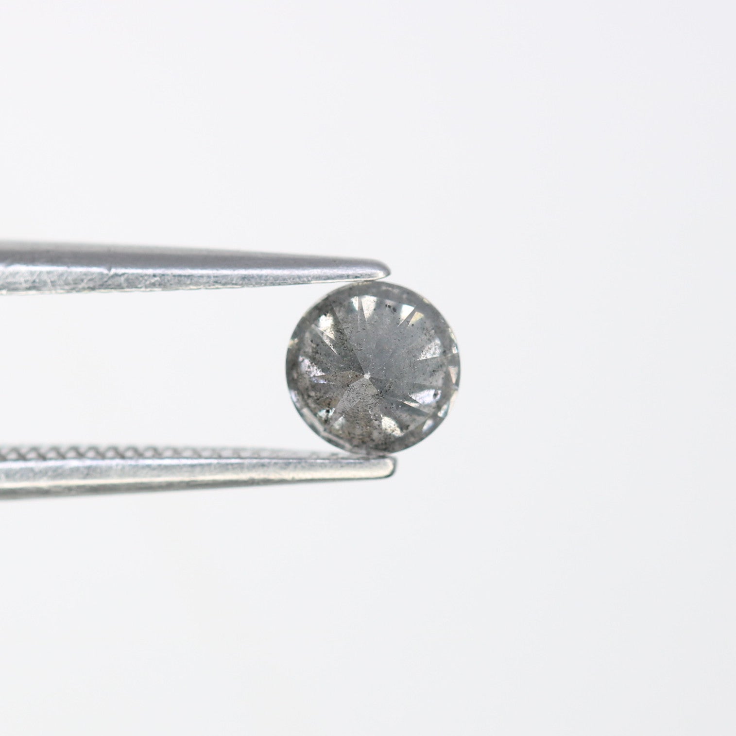 0.42 CT 4.60 x 2.90 MM Brilliant Cut Salt And Pepper Loose Natural Round Diamond For Engagement Ring