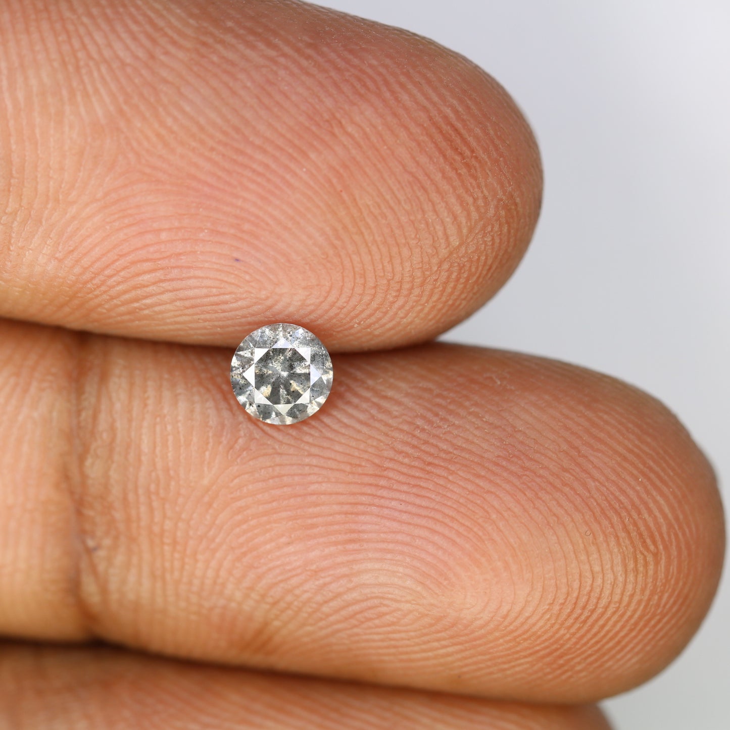 0.42 CT 4.60 x 2.90 MM Brilliant Cut Salt And Pepper Loose Natural Round Diamond For Engagement Ring