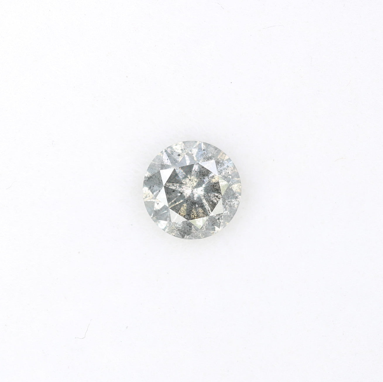 0.42 CT 4.60 x 2.90 MM Brilliant Cut Salt And Pepper Loose Natural Round Diamond For Engagement Ring