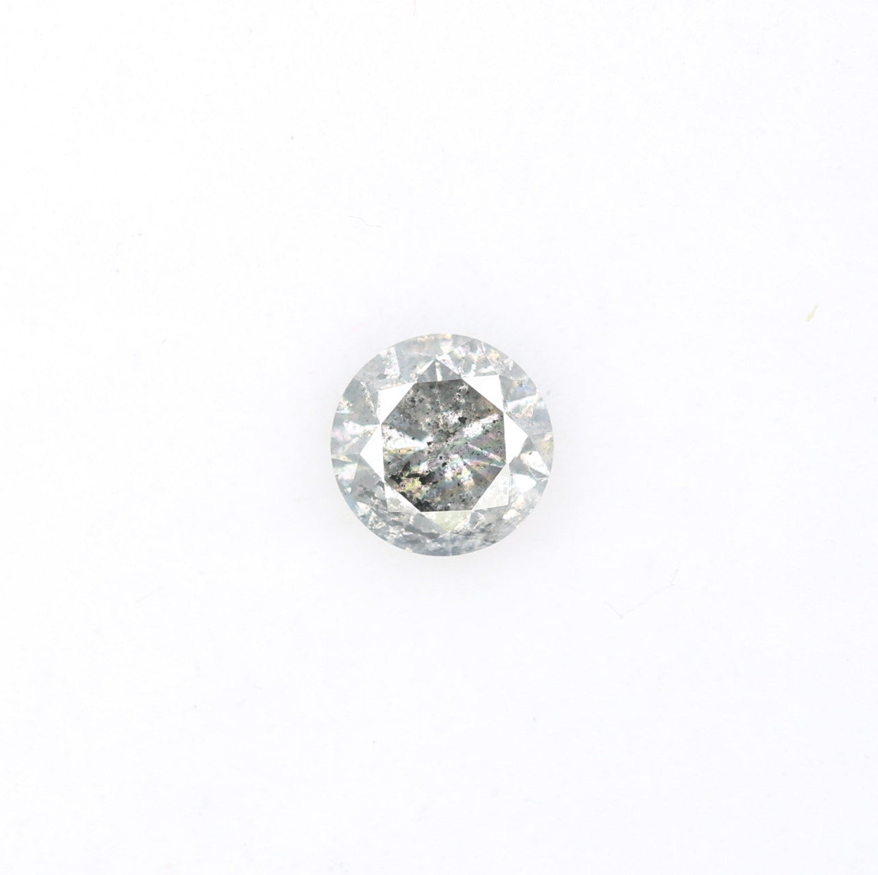 0.40 CT Round Brilliant Cut Salt And Pepper 4.60 x 2.90 MM Diamond For Engagement Ring
