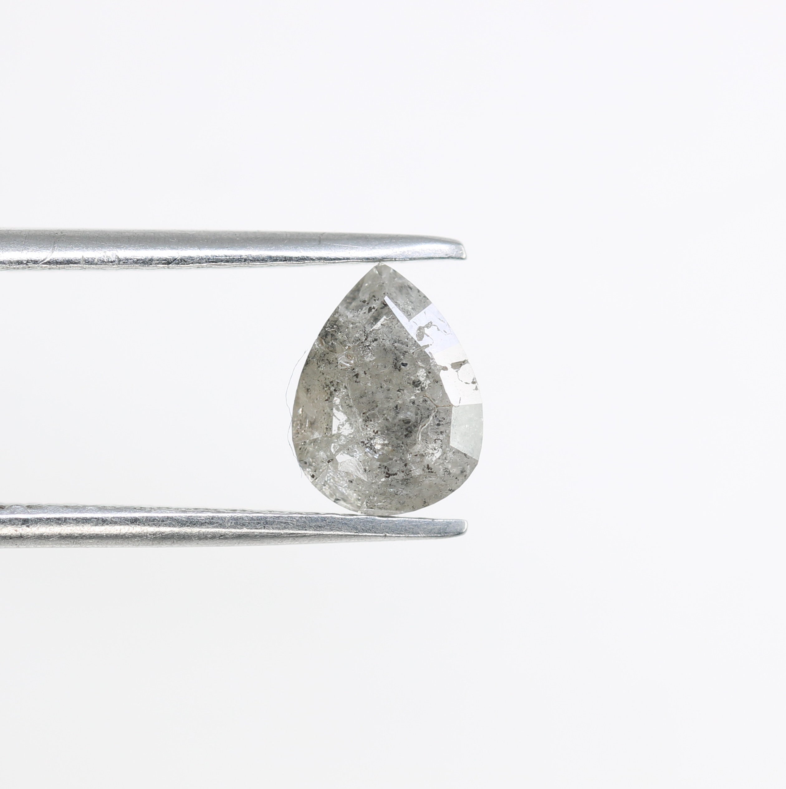 1.10 CT Pear Shape Salt And Pepper Natural Diamond For Engagement Ring