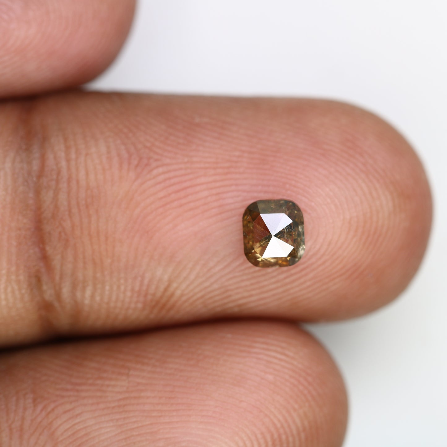 0.57 Ct 4.9 MM Brown Color Loose Cushion Diamond For Engagement Ring
