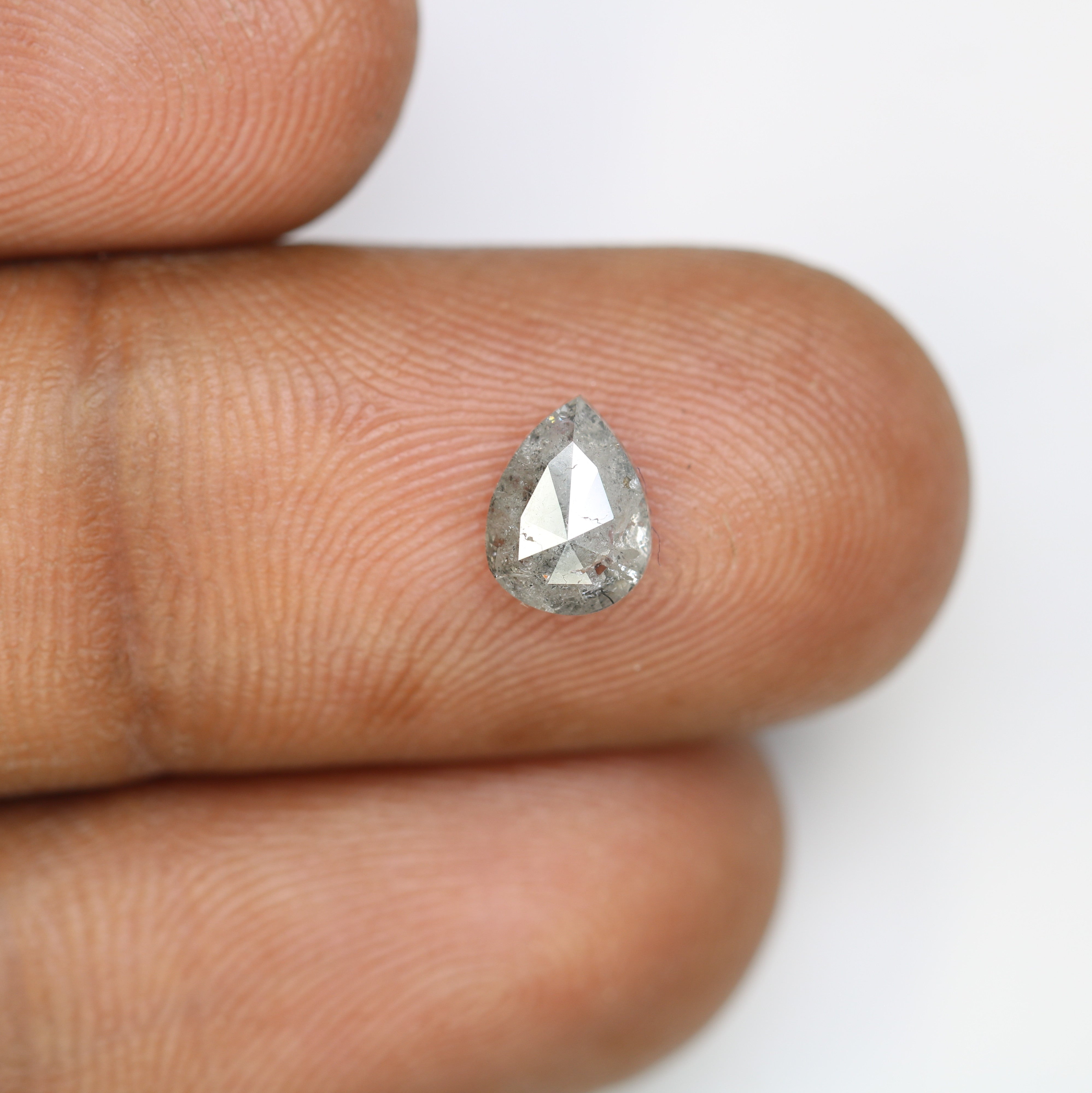 1.10 CT Pear Shape Salt And Pepper Natural Diamond For Engagement Ring