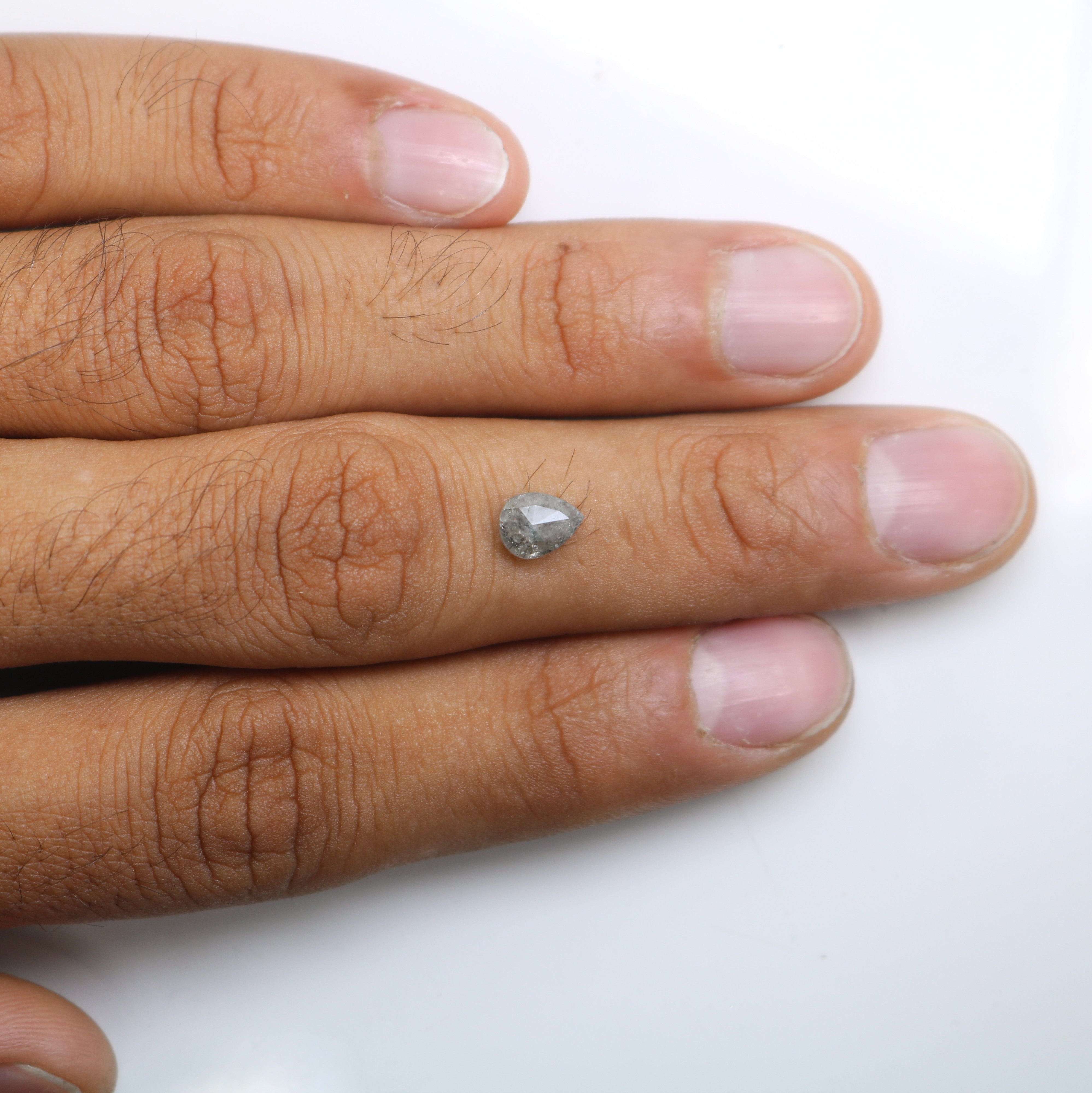1.10 CT Pear Shape Salt And Pepper Natural Diamond For Engagement Ring