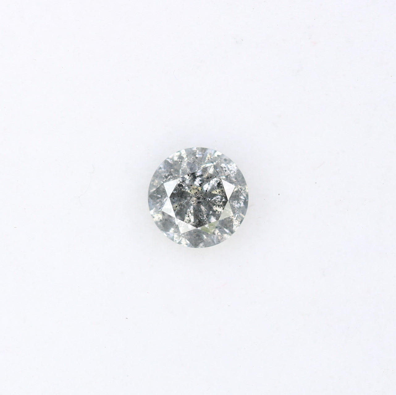 0.42 CT 4.60 MM Round Brilliant Cut Salt And Pepper Diamond For Engagement Ring