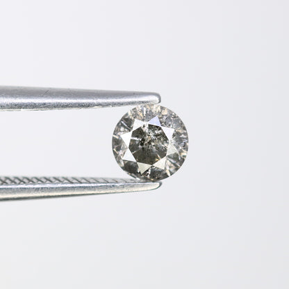 0.37 CT Round Brilliant Cut Salt and Pepper Diamond 4.50 x 2.80 MM | Natural Gemstone for Custom Engagement Rings, Unique Ethical Jewelry & Artisan Bridal Rings - JayKrishna Diamond
