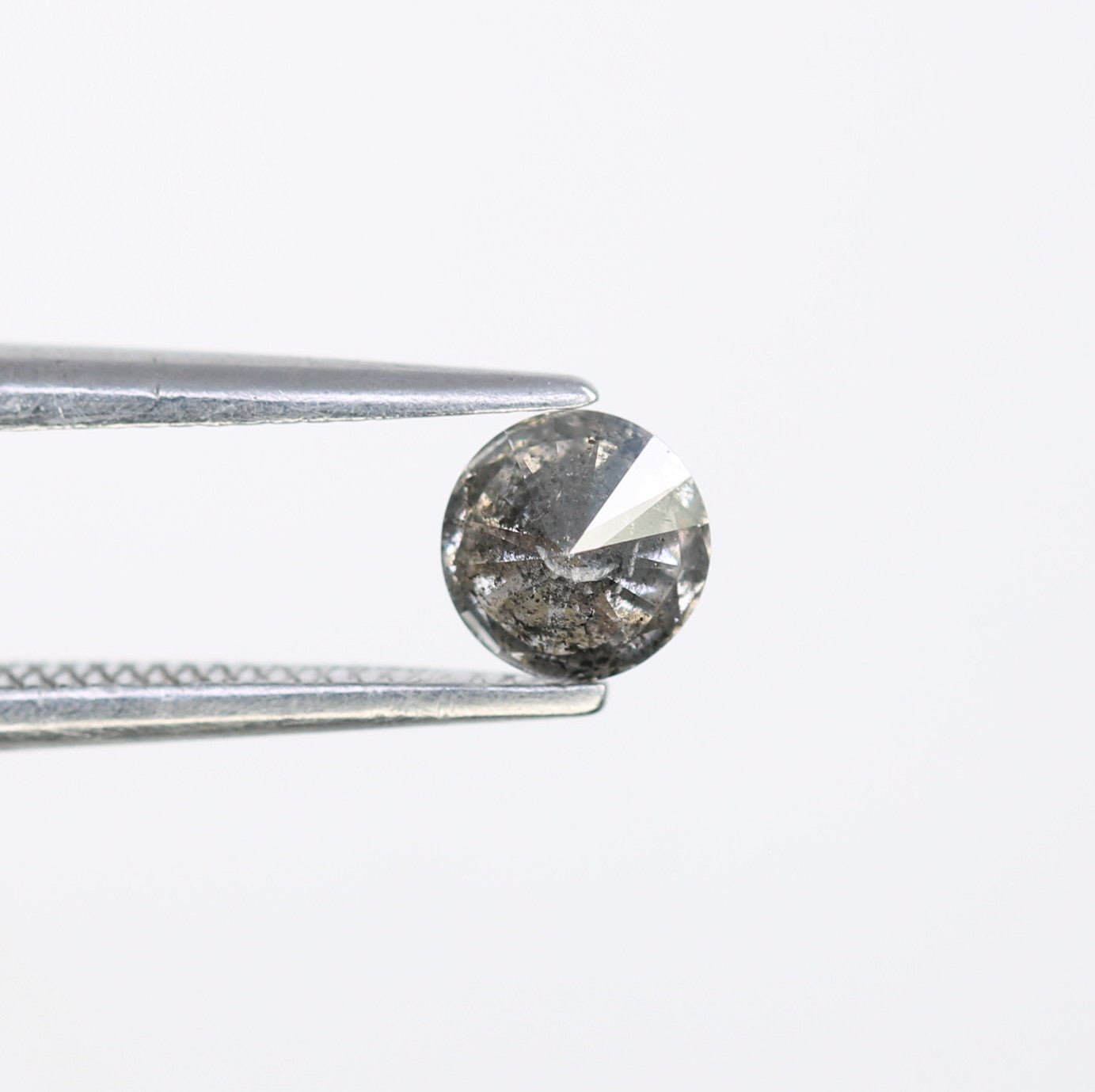 0.37 CT 4.50 x 2.80 MM Salt And Pepper Round Brilliant Cut Diamond For Engagement Ring