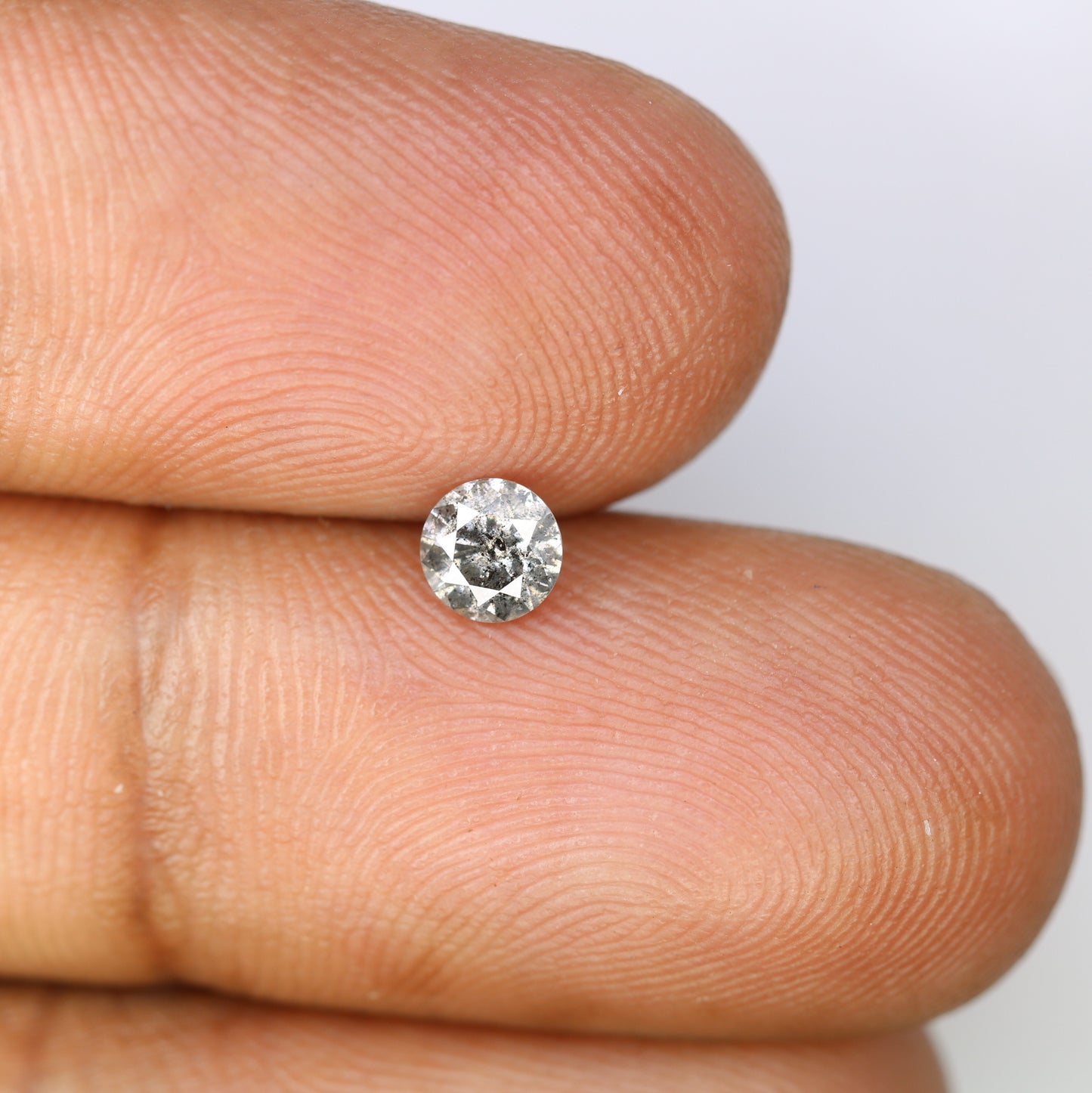 0.37 CT 4.50 x 2.80 MM Salt And Pepper Round Brilliant Cut Diamond For Engagement Ring