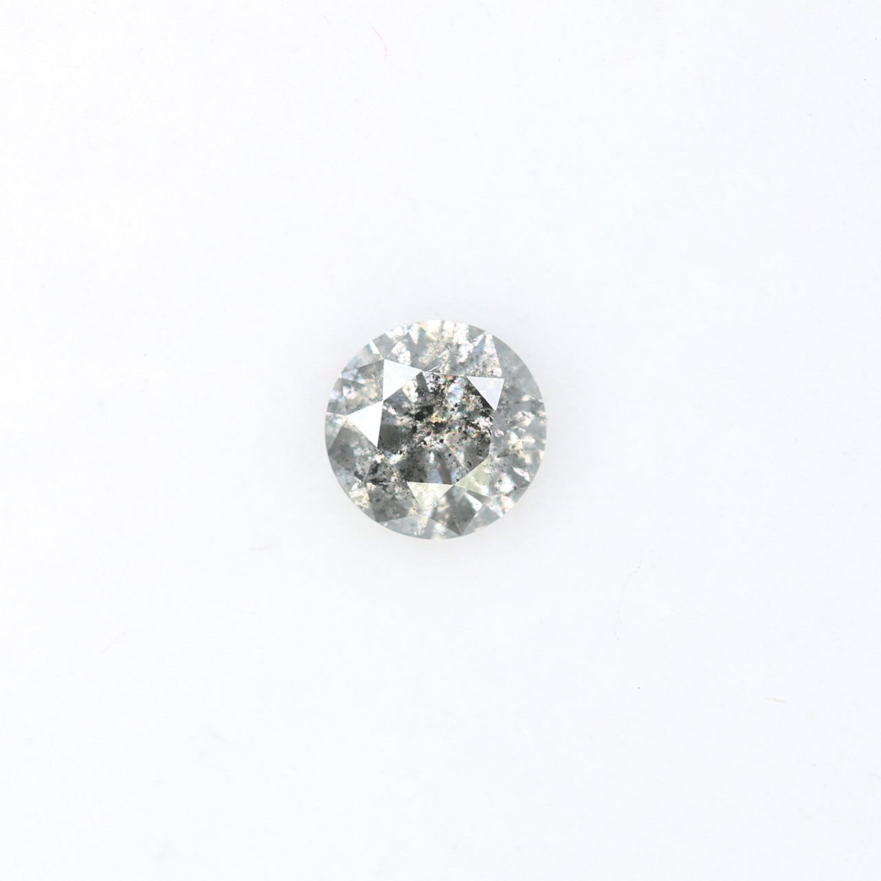 0.37 CT 4.50 x 2.80 MM Salt And Pepper Round Brilliant Cut Diamond For Engagement Ring