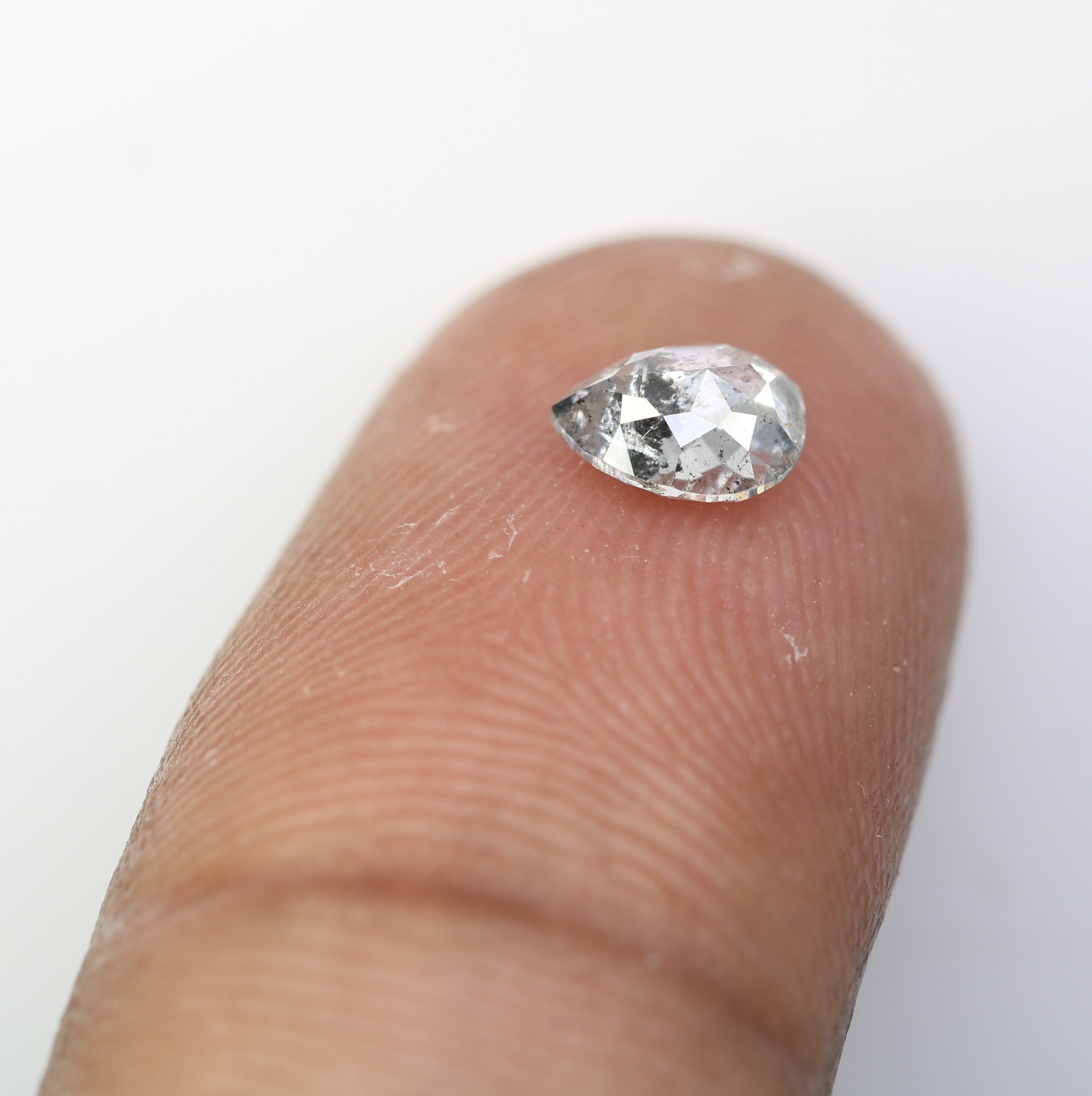 0.66 CT 6.30 MM Salt And Pepper Pear Shape Diamond For Engagement Ring