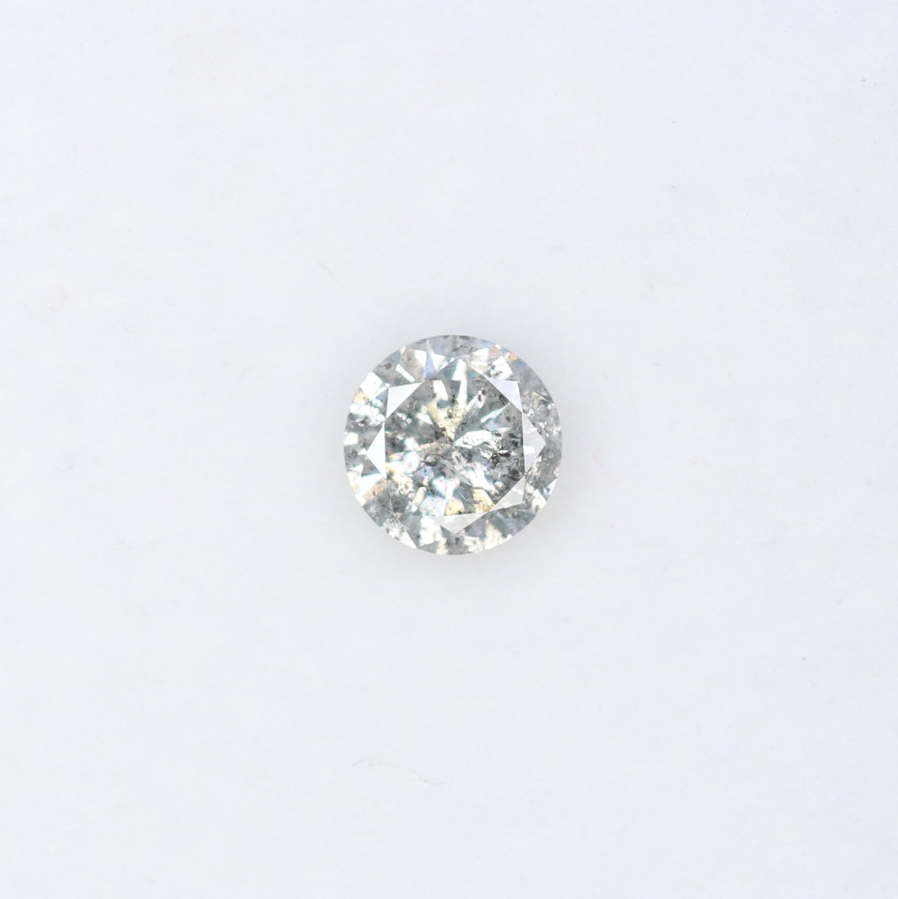0.37 CT 4.60 MM Brilliant Cut Round Salt And Pepper Diamond For Engagement Ring