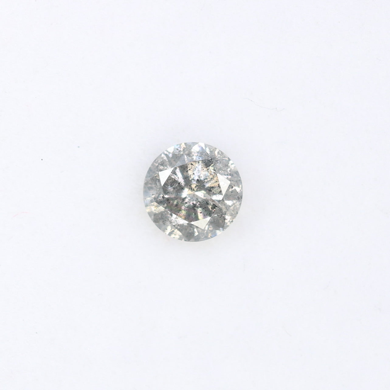 0.41 CT 4.70 x 2.80 MM Salt And Pepper Round Brilliant Cut Natural Diamond For Engagement Ring