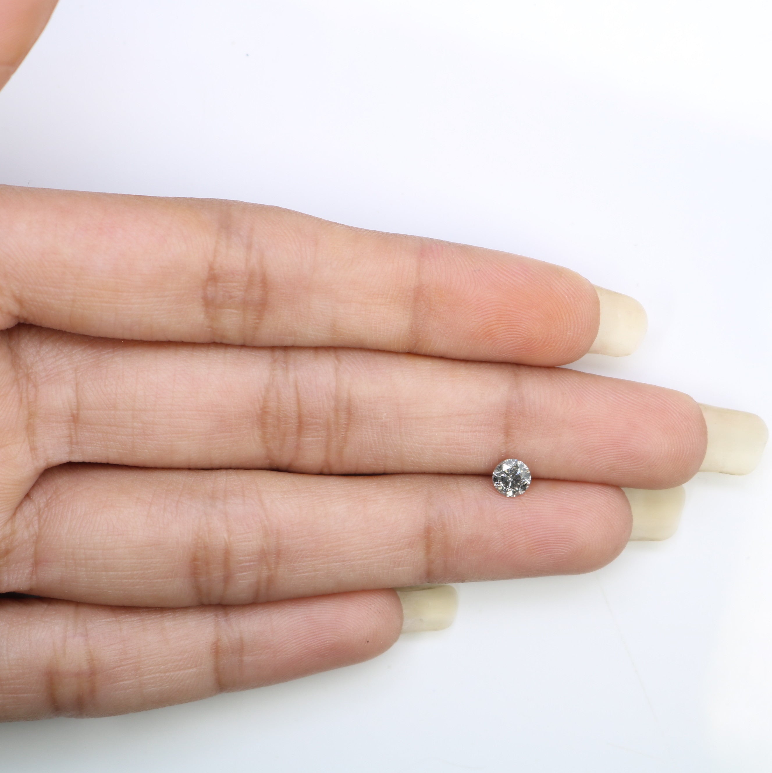 0.39 CT Brilliant Cut Salt And Pepper Round Loose Diamond For Engagement Ring