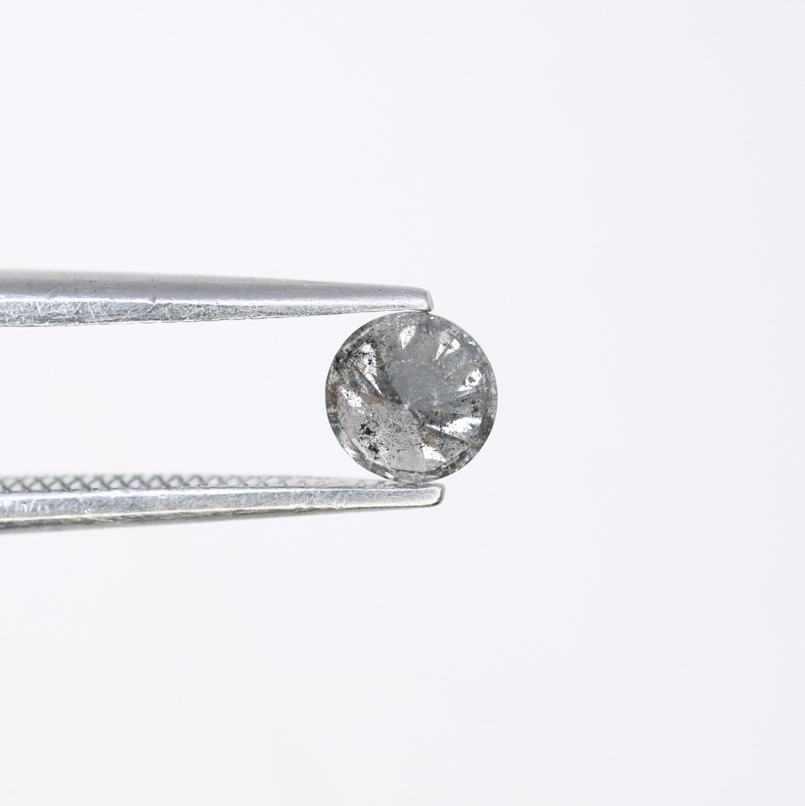 0.40 CT 4.50 x 2.80 MM Round Brilliant Cut Natural Salt And Pepper Diamond For Engagement Ring