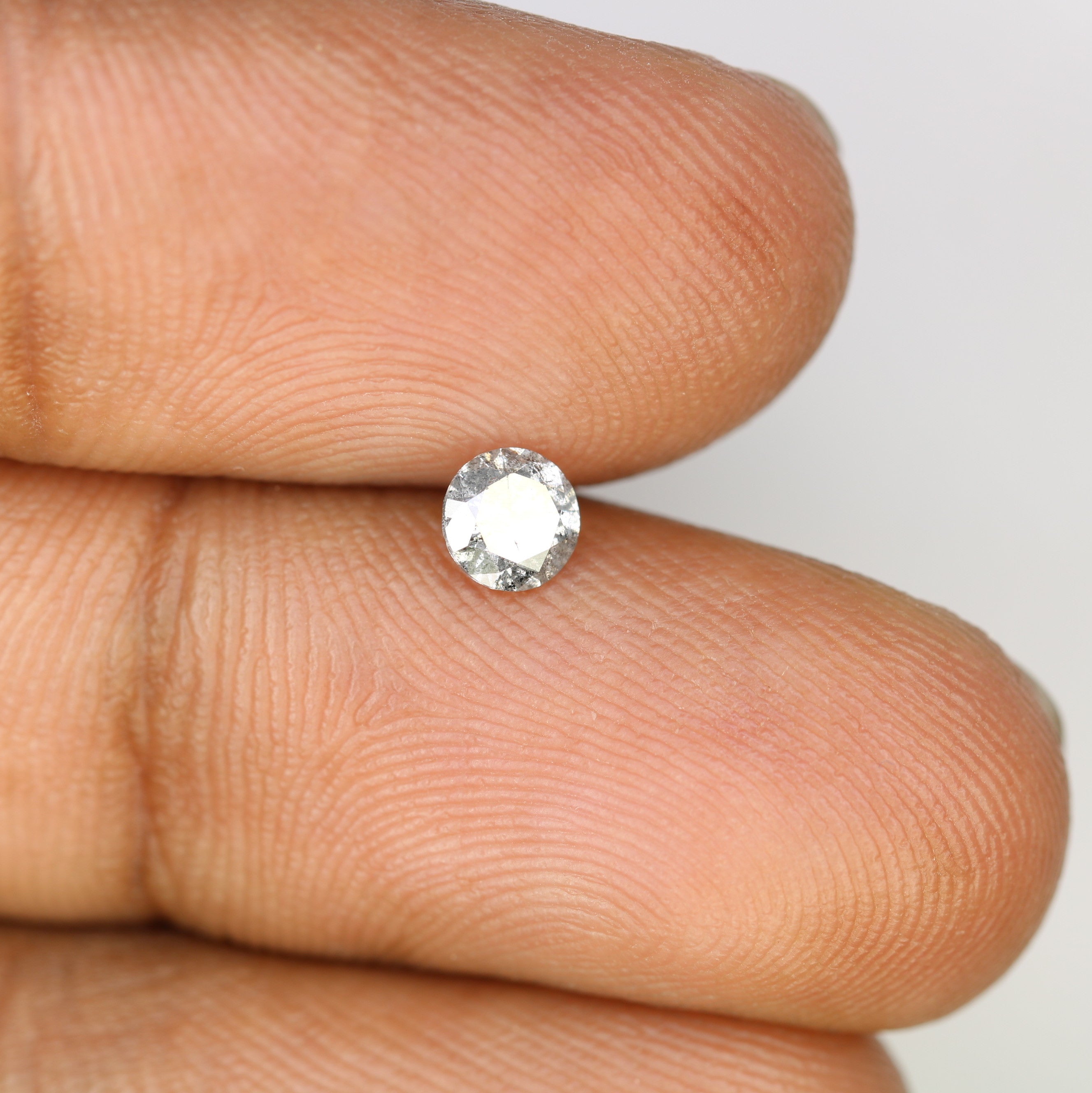 0.40 CT 4.50 x 2.80 MM Round Brilliant Cut Natural Salt And Pepper Diamond For Engagement Ring