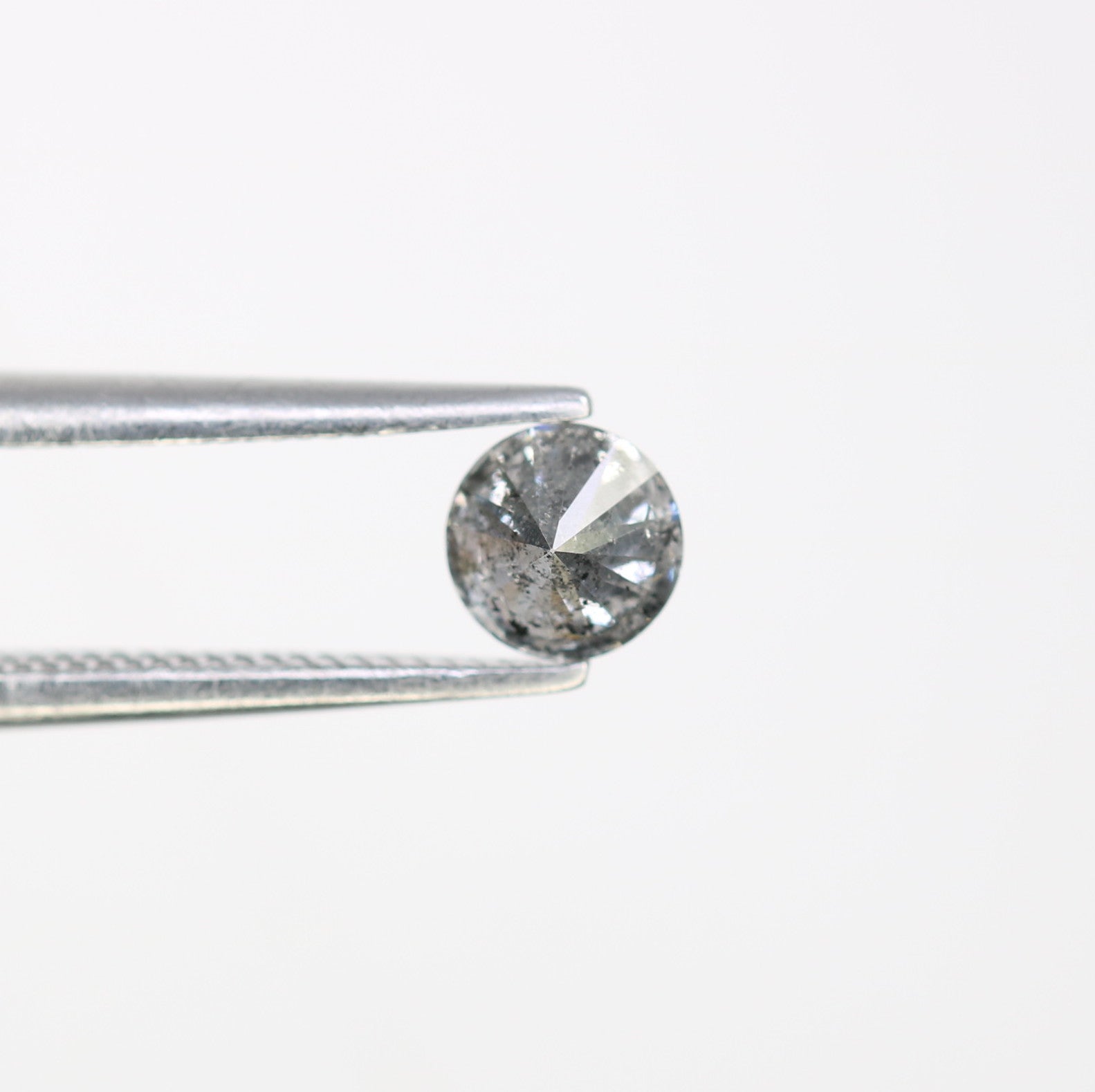 0.36 CT Salt And Pepper 4.50 x 2.70 MM Round Brilliant Cut Diamond For Engagement Ring