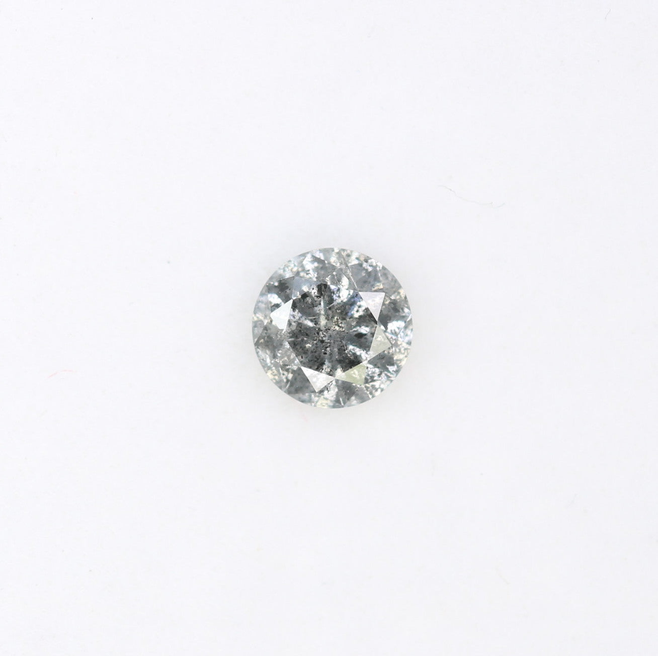 0.36 CT Salt And Pepper 4.50 x 2.70 MM Round Brilliant Cut Diamond For Engagement Ring