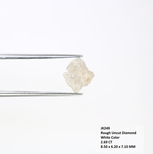 2.69 CT Raw Uncut Irregular Shape White Rough Diamond For Designer Jewelry