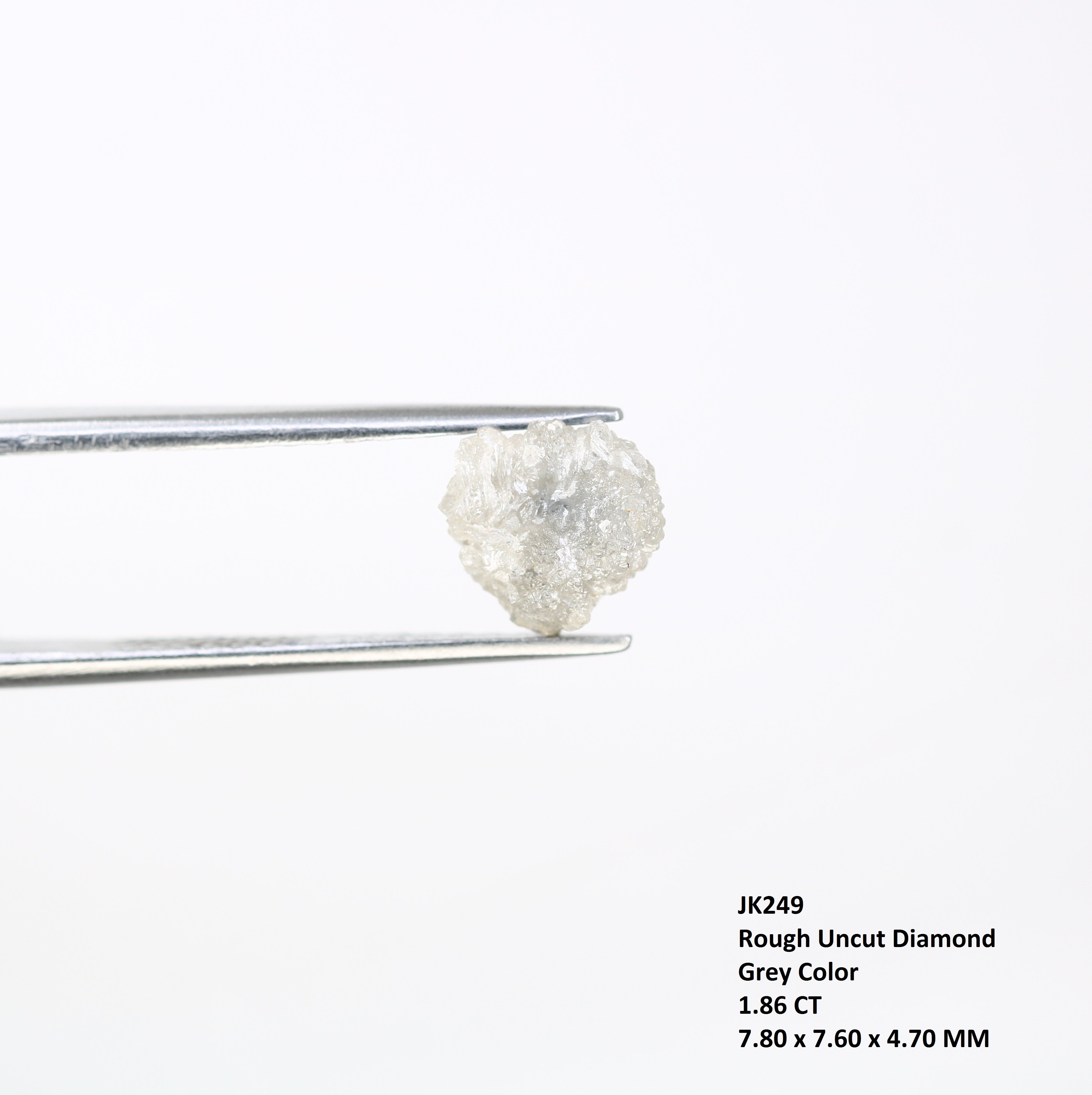1.86 CT Raw Uncut Grey Rough Irregular Shape Diamond For Engagement Ring