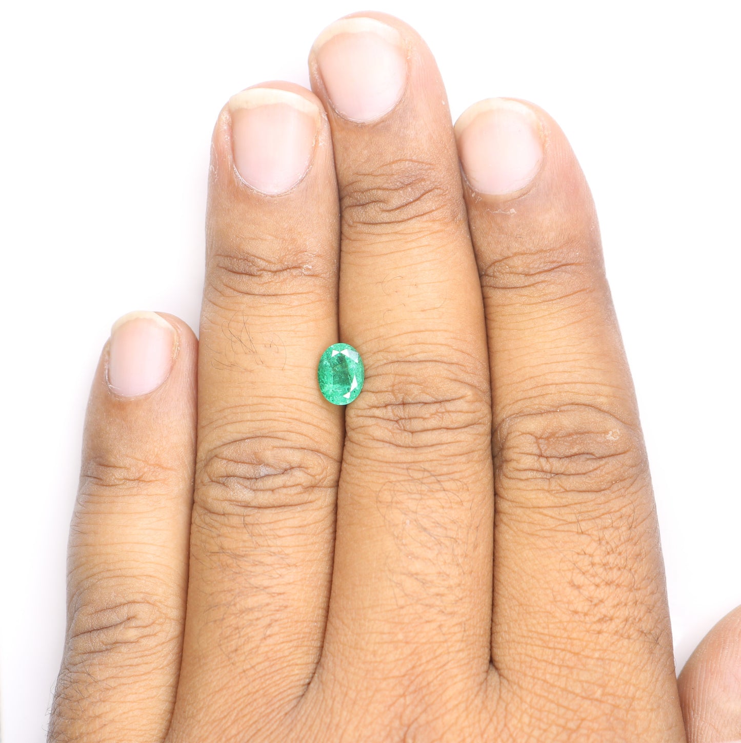 1.19 CT Oval Cut Beautiful Green Emerald Sapphire Gemstone For Wedding Ring