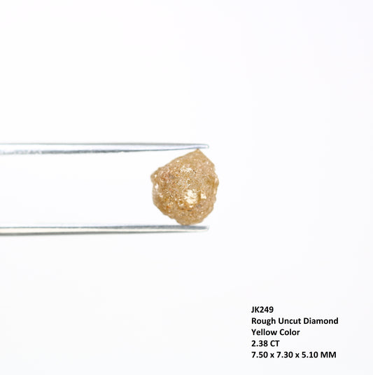 2.38 CT Raw Rough Yellow Irregular Shape Diamond For Statement Ring