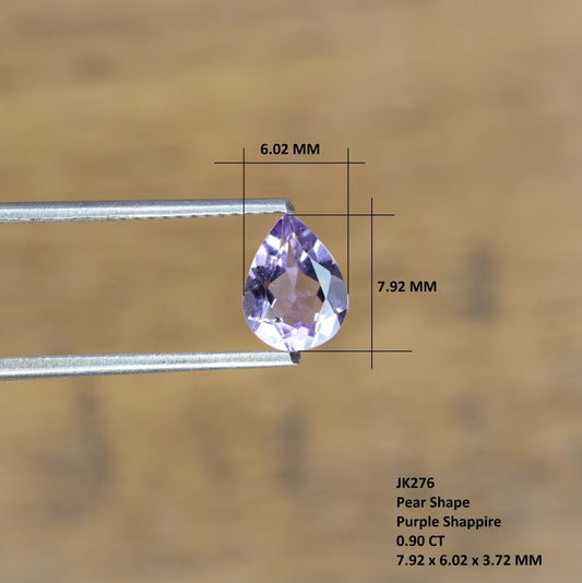 0.90 CT Unique Purple Amethyst Pear Shape Gemstone For Proposal Ring