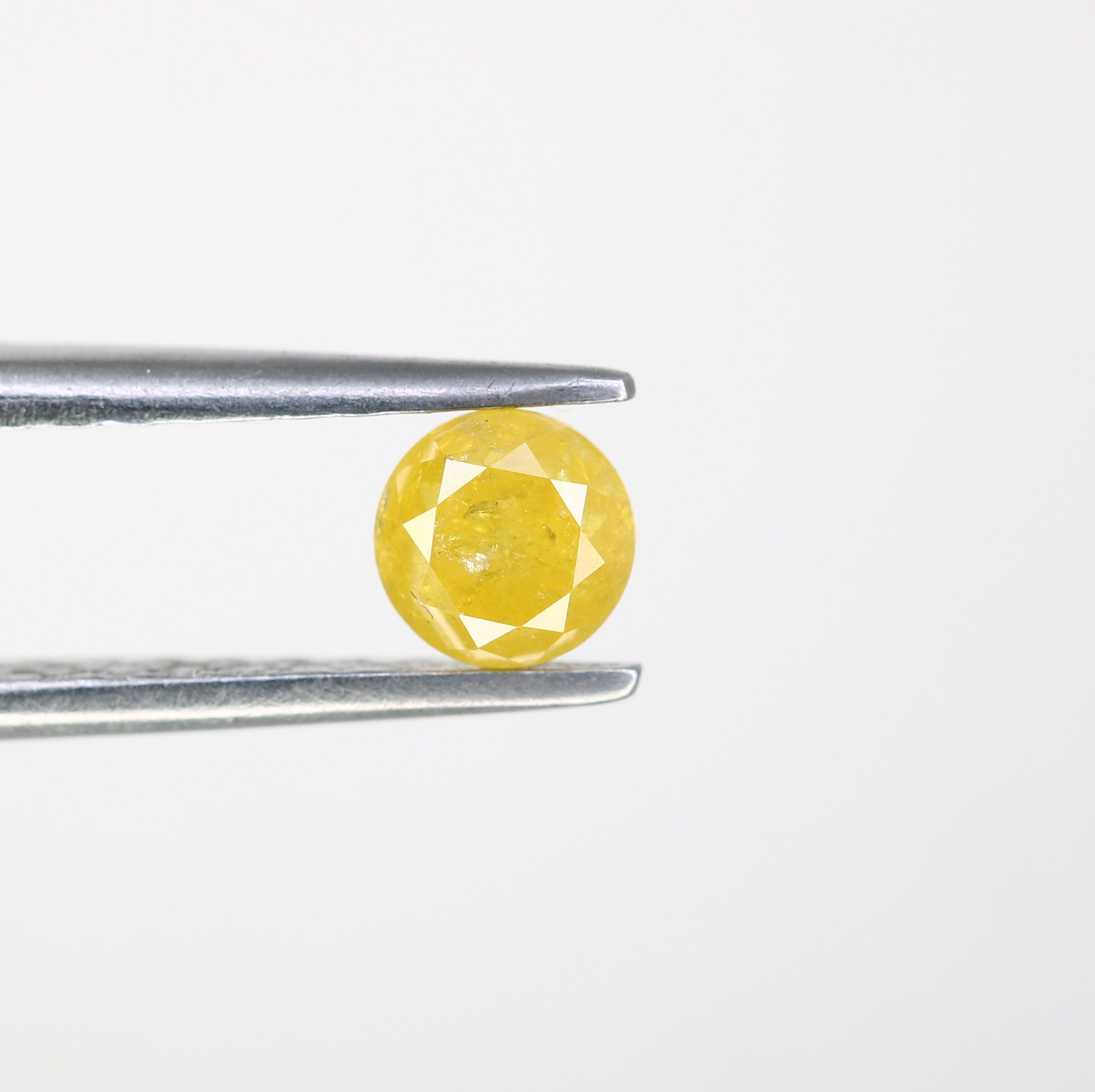 0.47 CT Round Brilliant Cut Natural Yellow Loose Diamond For Engagement Ring