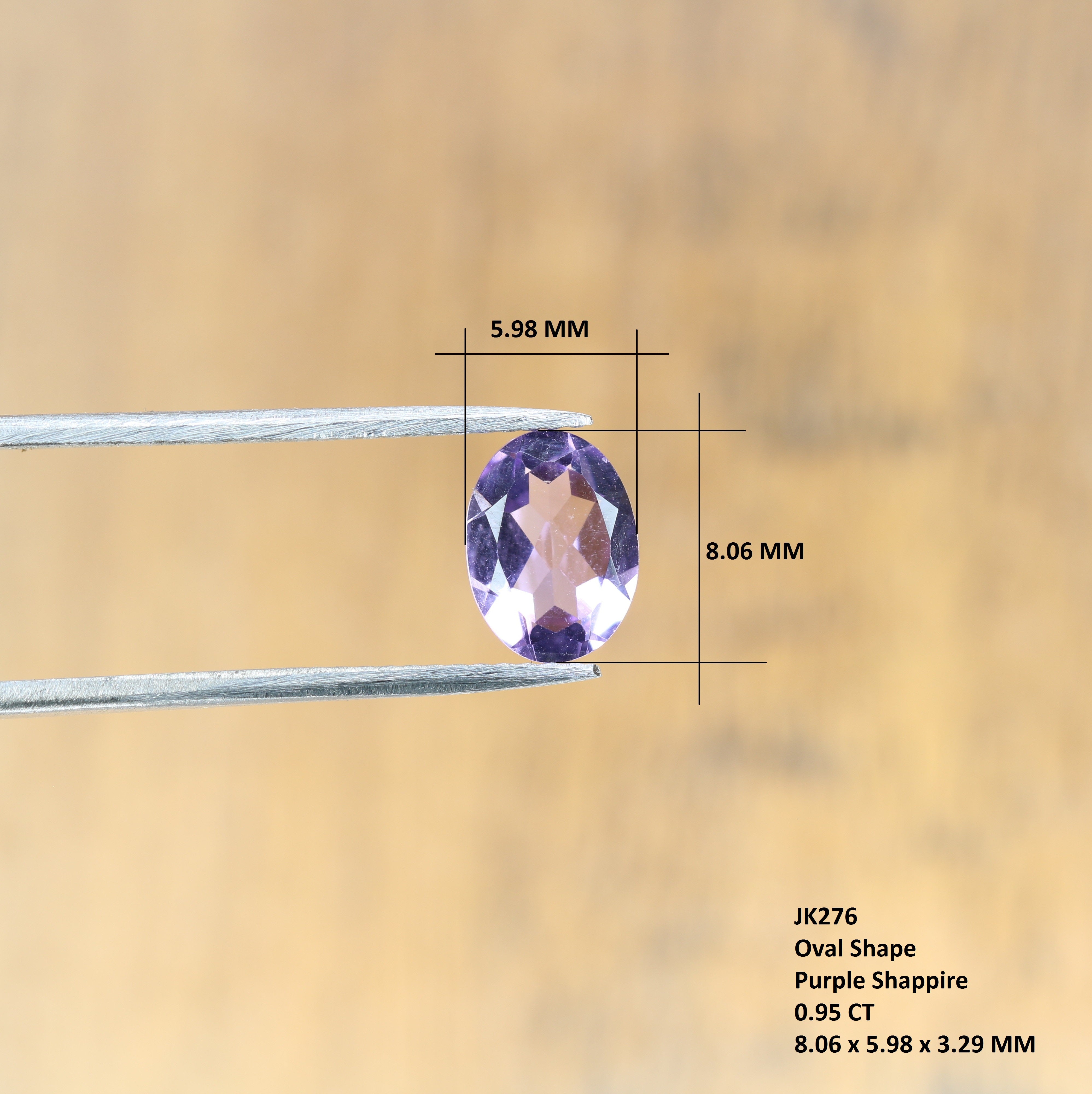 0.95 CT Purple Amethyst Loose Oval Cut Gemstone For Proposal Ring