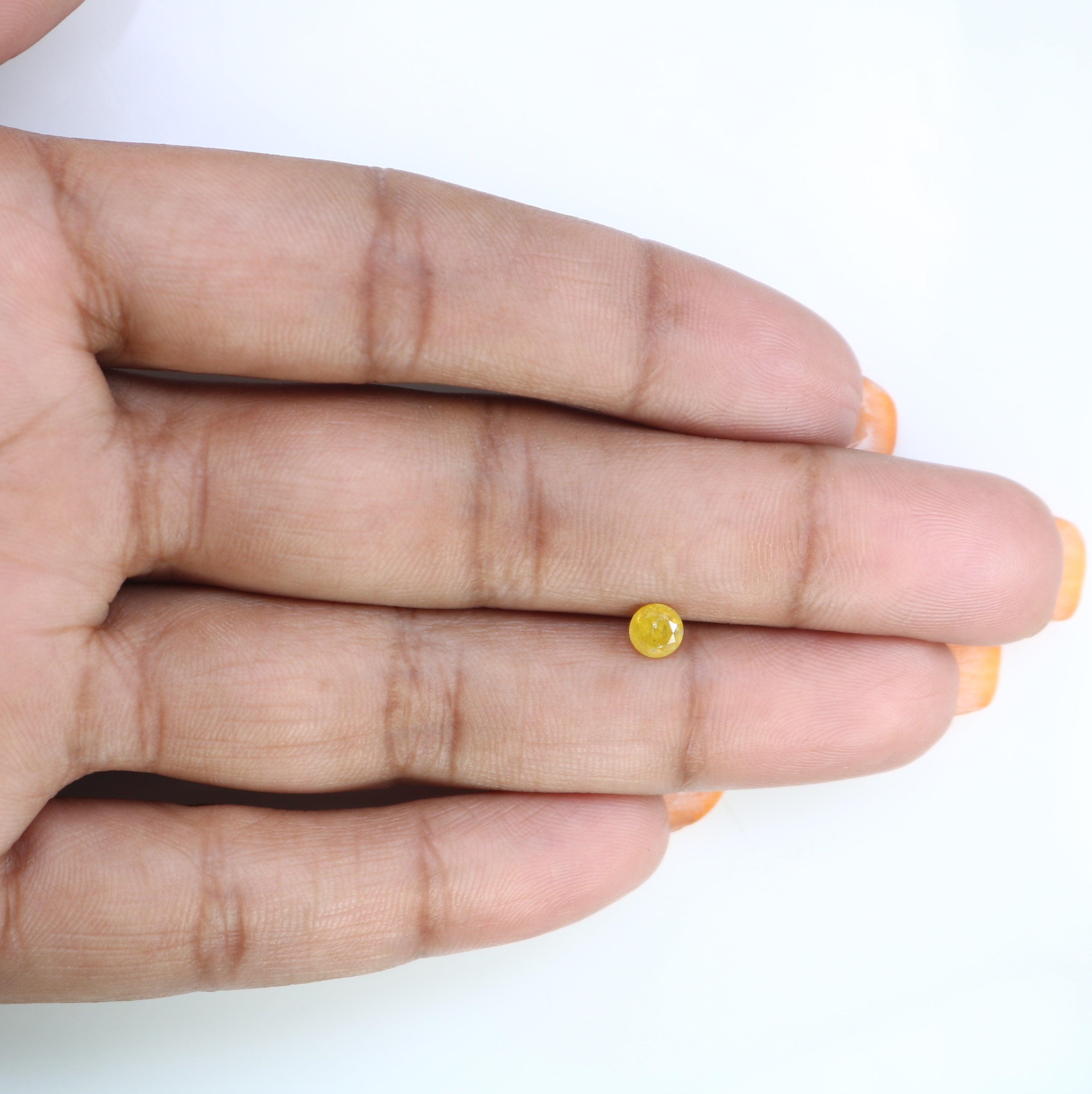 0.47 CT Round Brilliant Cut Natural Yellow Loose Diamond For Engagement Ring