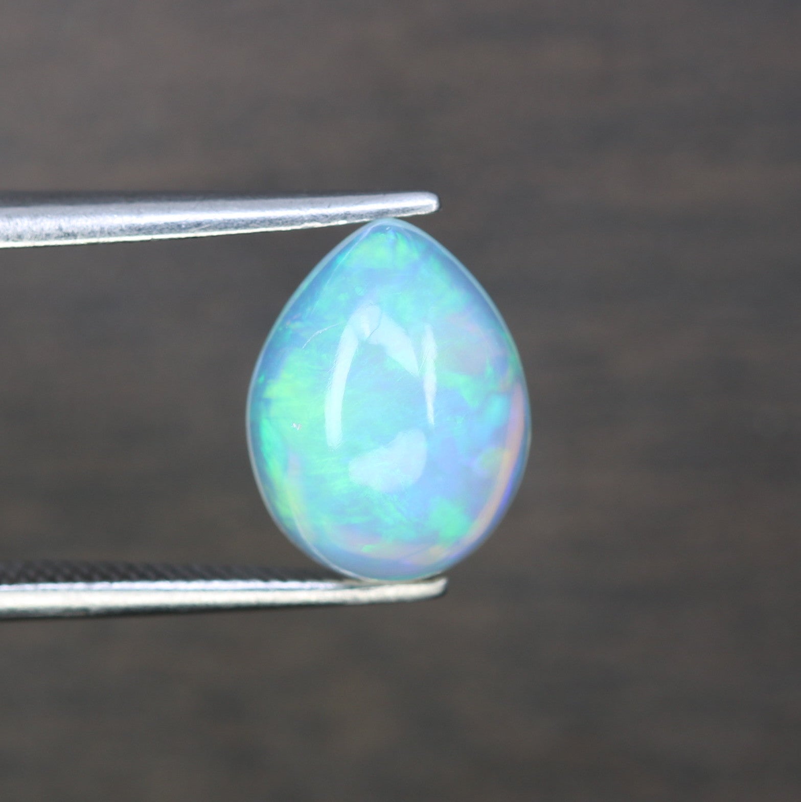 1.49 CT 10.40 x 8.00  MM Opal Gemstone Rainbow Blue Pear Shape Stone For Engagement Ring