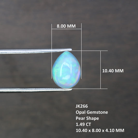 1.49 CT 10.40 x 8.00  MM Opal Gemstone Rainbow Blue Pear Shape Stone For Engagement Ring