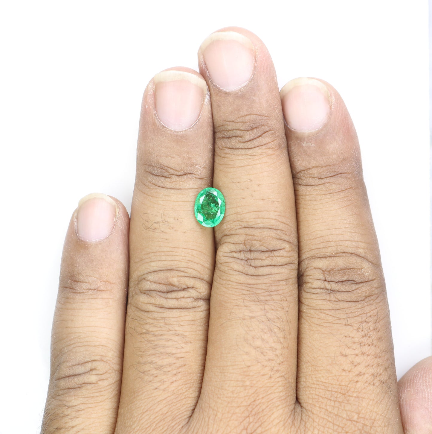 1.31 CT Green Emerald Sapphire Oval Cut Gemstone For Promise Ring