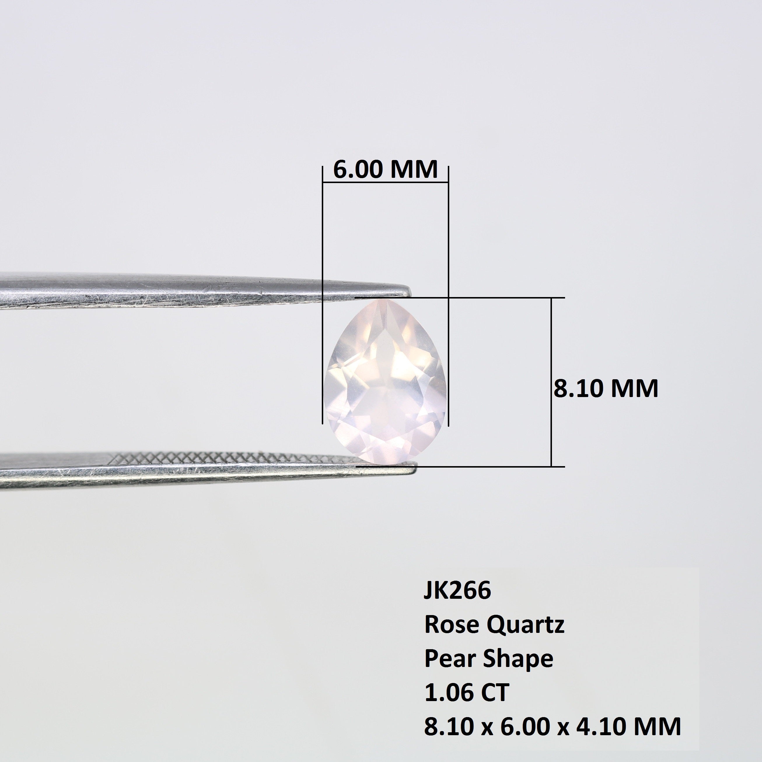 1.06 CT 8.10 MM Beautiful Pear Shape Rose Quartz Gemstone For Pendant