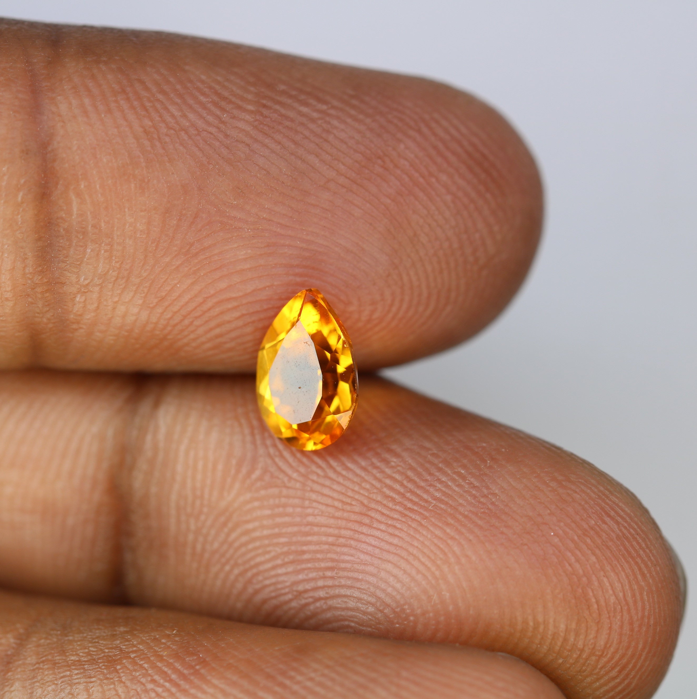 1.15 CT 8.30 MM Citrine Gemstone Pear Cut Orange Stone For Engagement Ring