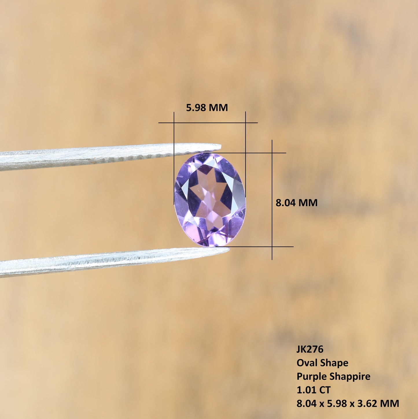 1.01 CT 8.40 MM Purple Amethyst Oval Cut Loose Gemstone For Engagement Ring