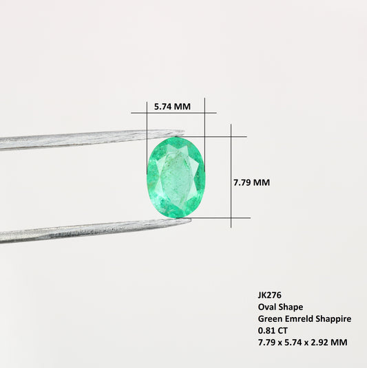 0.81 CT Green Emerald Oval Shape Loose Natural Gemstone For Wedding Ring