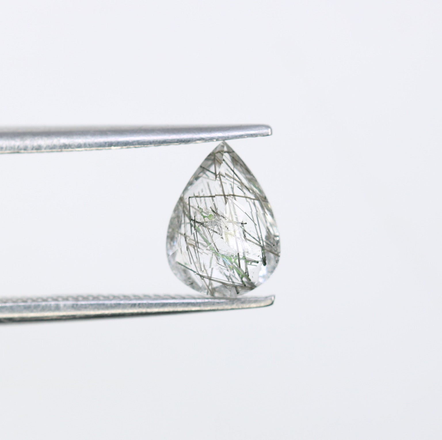 0.86 CT 8.00 MM Pear Shape Black Rutile Natural Gemstone For Engagement Ring